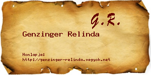 Genzinger Relinda névjegykártya
