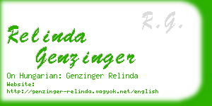 relinda genzinger business card
